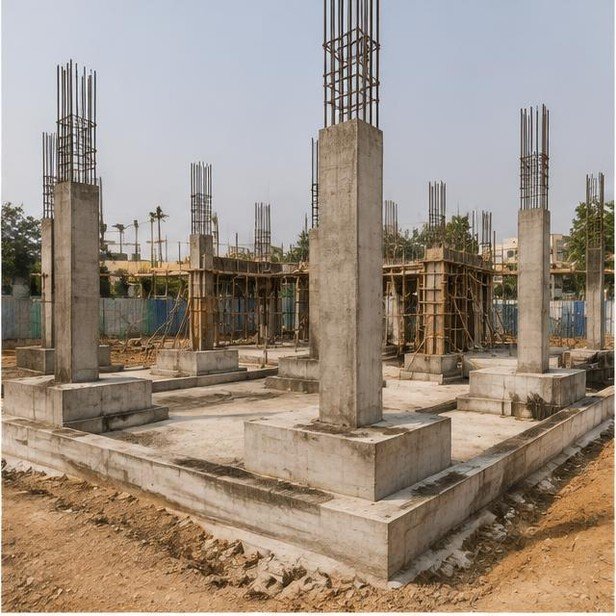 Construction work package visualization: Foundations & structural frame for Banking & Professional