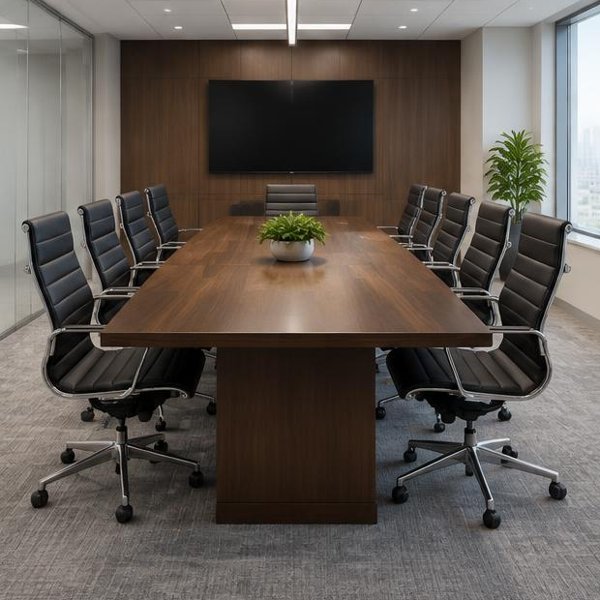 Meeting room tables produced by Woods Genie for banking professional spaces
