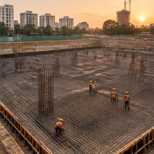 Construction work package visualization: Podium & tower foundations for Commercial Developments