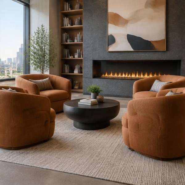 Clubhouse lounge chairs produced by Woods Genie for commercial developments spaces