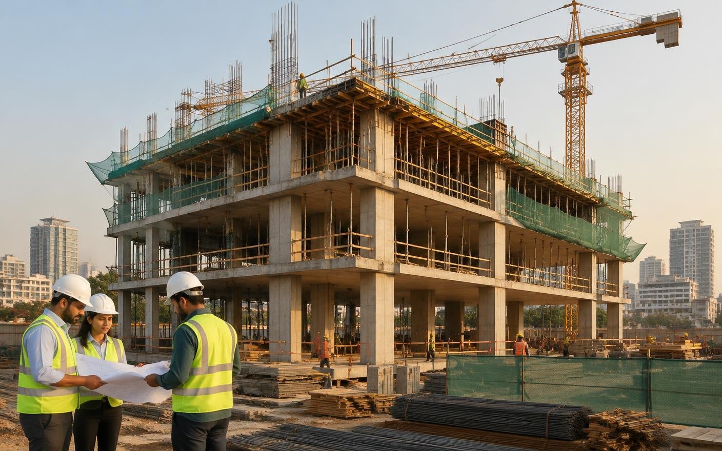 Commercial office building under construction