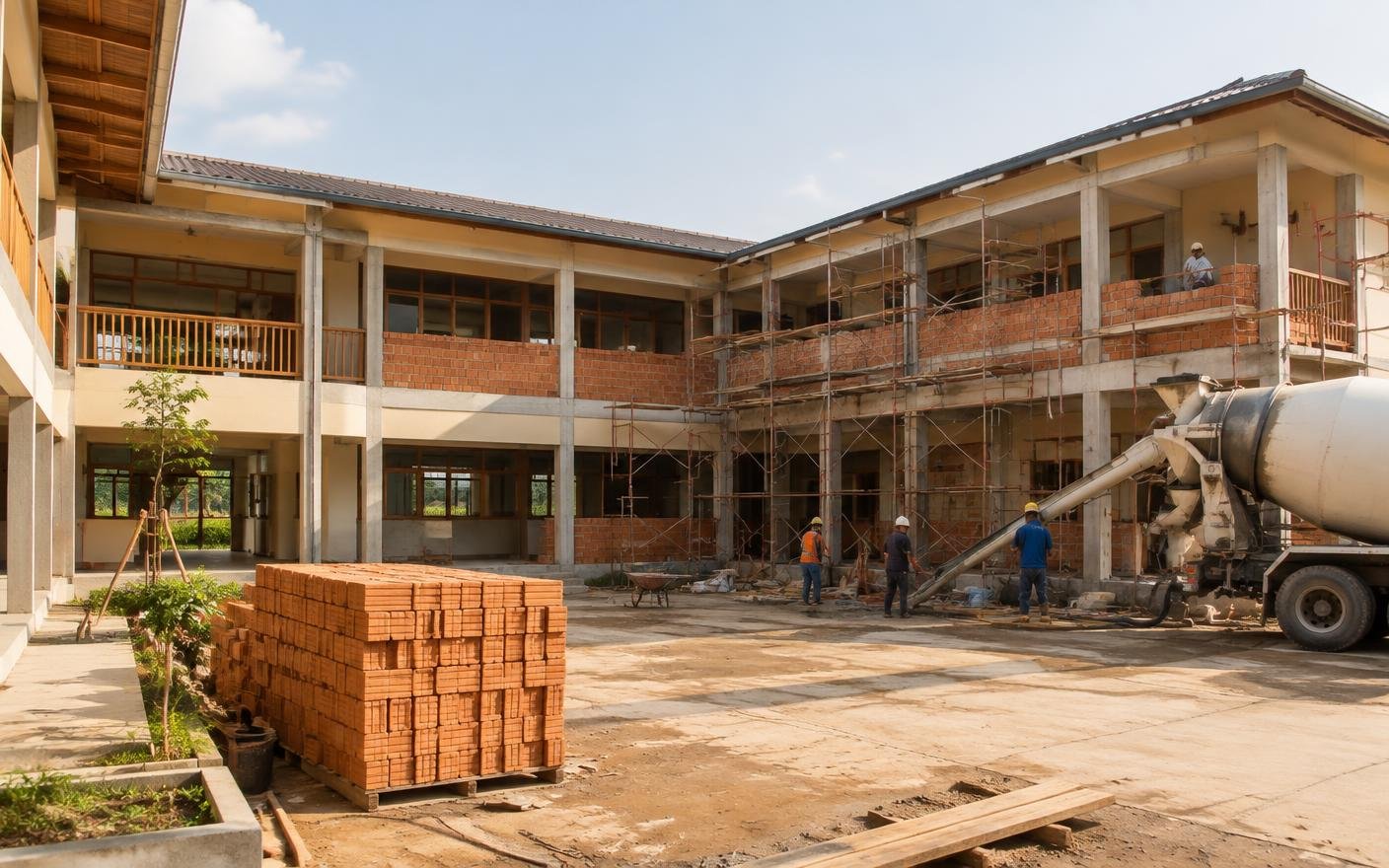 Institutional education building under construction