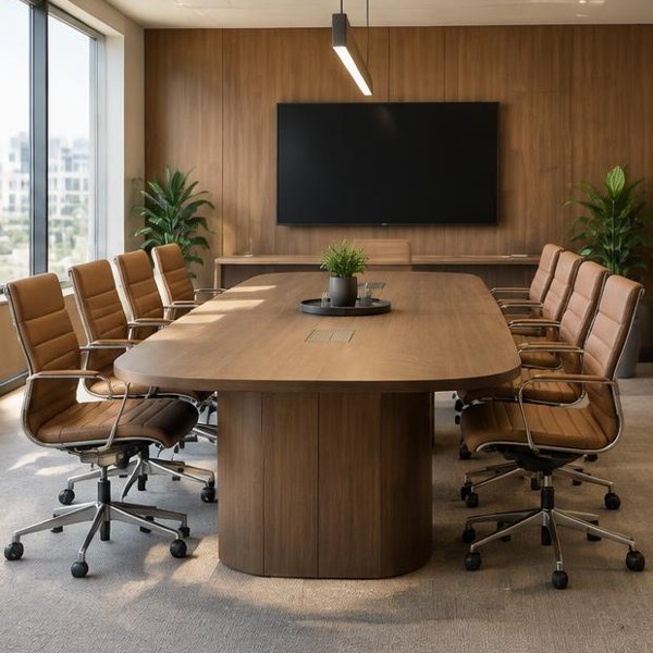 Boardroom tables produced by Woods Genie for corporate workplace spaces