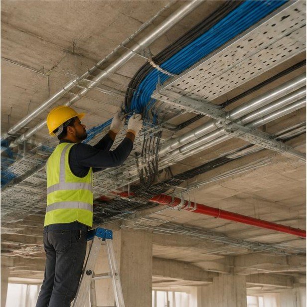 Construction work package visualization: MEP services installation for Corporate & Workplace