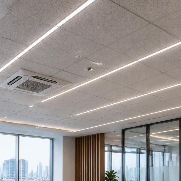 Design concept visualization of false ceiling & lighting for corporate & workplace