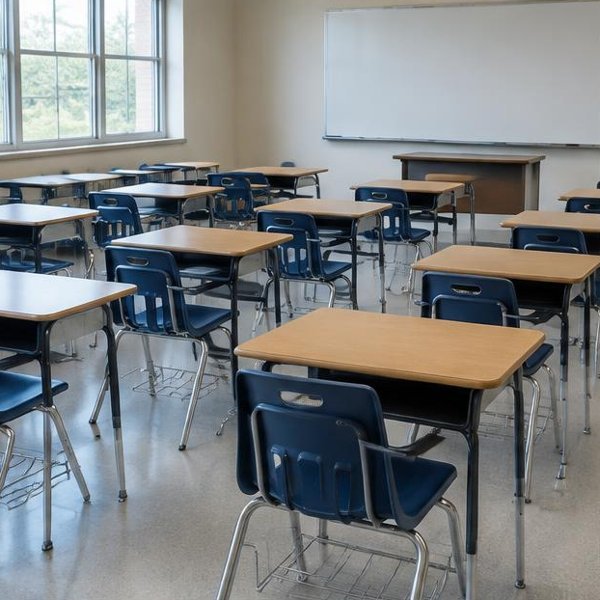 Classroom student desks and chairs