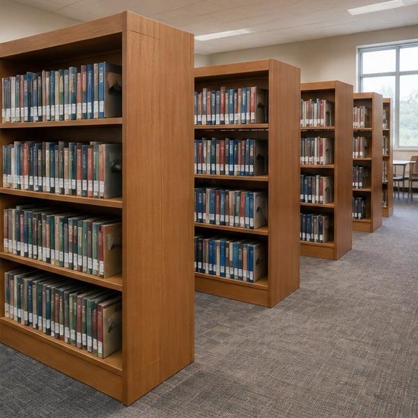 Library shelving produced by Woods Genie for education spaces