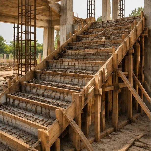 Construction work package visualization: Staircase & corridor slabs for Education