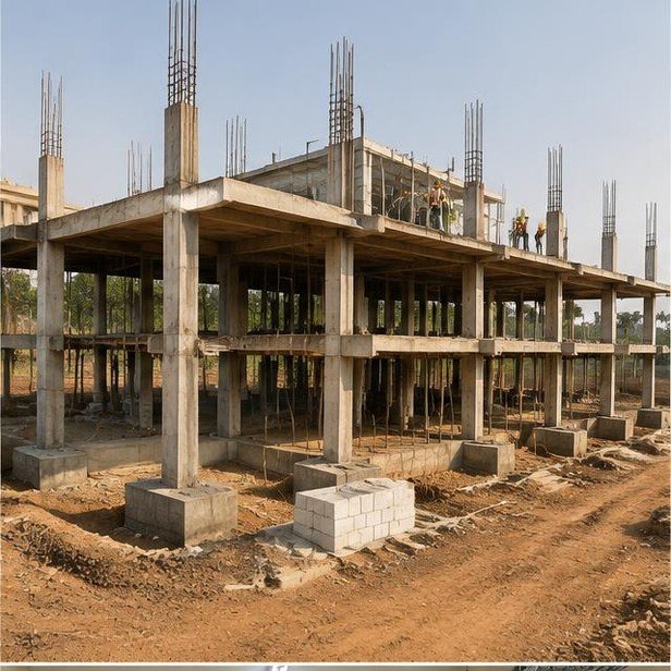 Construction work package visualization: Foundations & structural frame for Government & Institutions