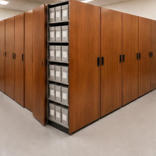 Records archive cabinets produced by Woods Genie for government institutions spaces