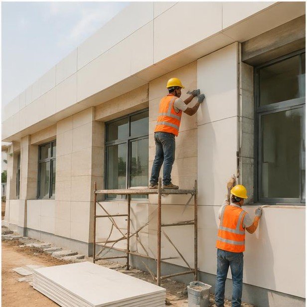 Construction work package visualization: Hygienic envelope & cladding for Healthcare