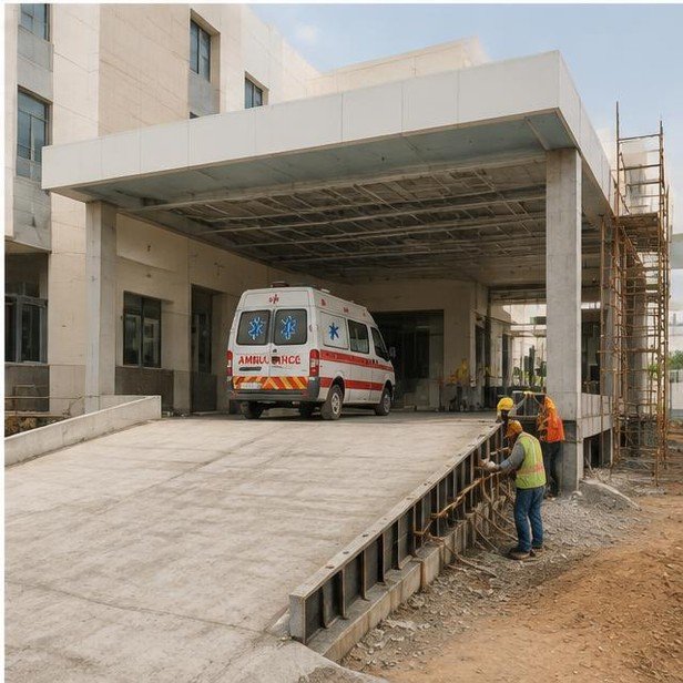 Construction work package visualization: Ambulance bay & external works for Healthcare