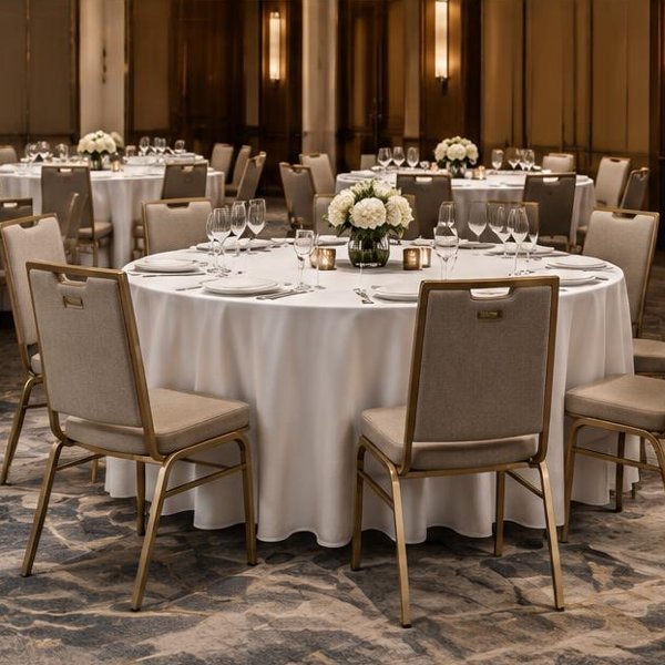 Banquet tables & chairs produced by Woods Genie for hotels hospitality spaces