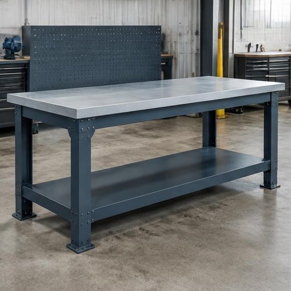 Heavy-duty workbenches produced by Woods Genie for industrial facilities spaces