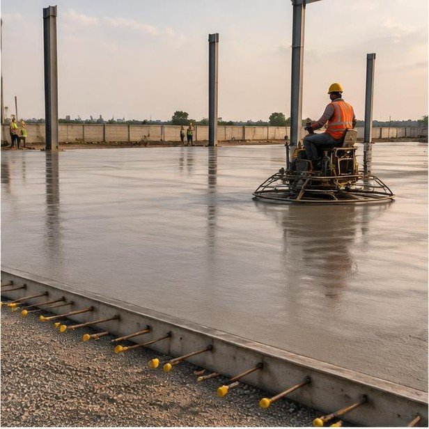 Construction work package visualization: Foundations & ground slab for Industrial Facilities
