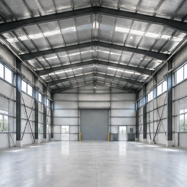 Design concept visualization of structural shed for industrial facilities