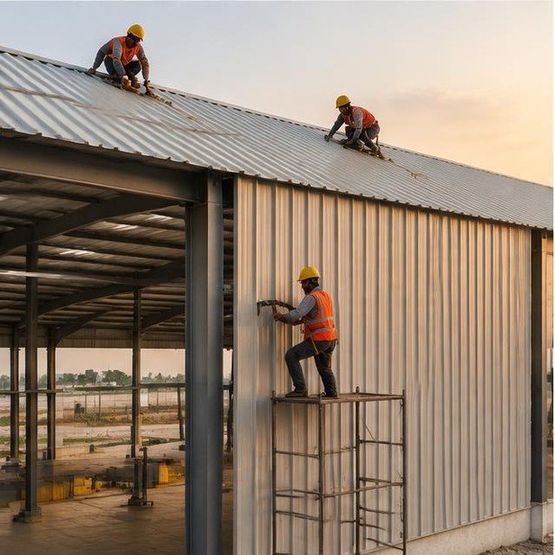 Construction work package visualization: Roofing & wall cladding for Industrial Facilities