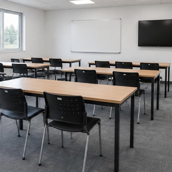 Training room furniture produced by Woods Genie for industrial facilities spaces