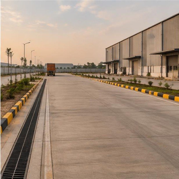 Construction work package visualization: Yard, roads & drainage for Industrial Facilities