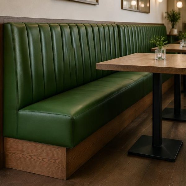 Upholstered banquettes produced by Woods Genie for restaurants fnb spaces