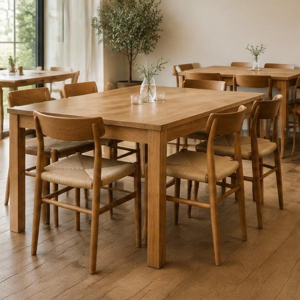 Dining tables & chairs produced by Woods Genie for restaurants fnb spaces