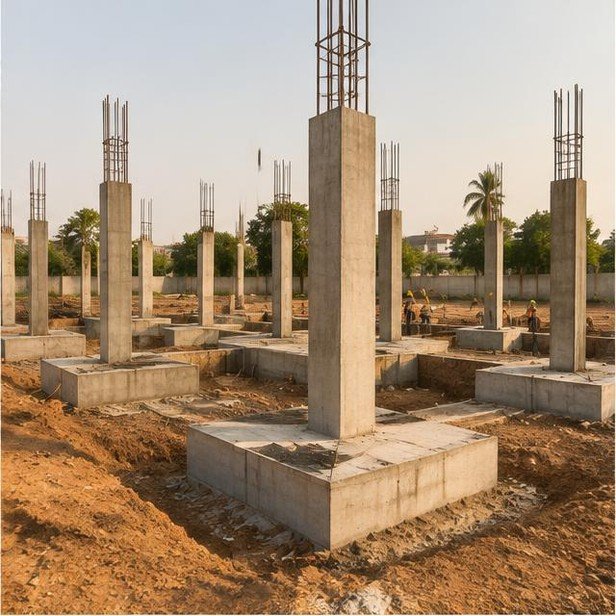 Construction work package visualization: Foundations & frame for Retail & Showrooms