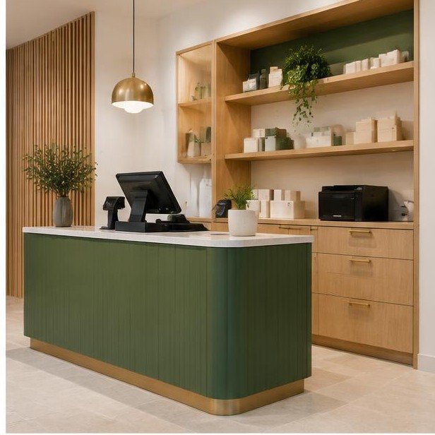 Design concept visualization of billing counter for retail & showrooms