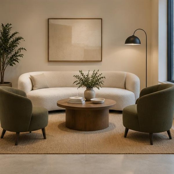 Customer lounge seating produced by Woods Genie for retail showrooms spaces