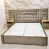 Grey Quilted Double Bed with Storage Box