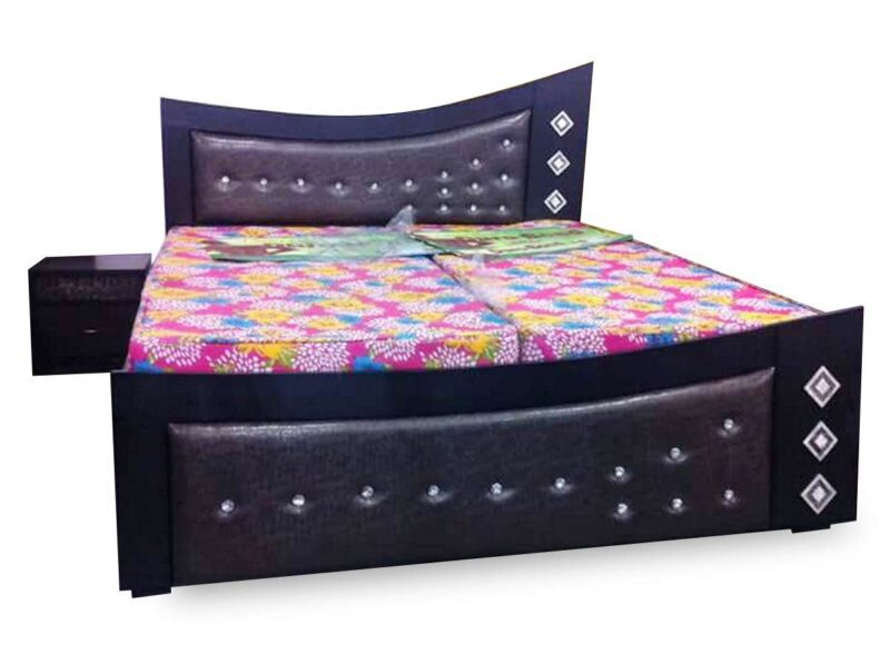 Dark Quilted Bed with Storage Box