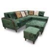 6 Seater L Shaped Sofa Set with Centre Table