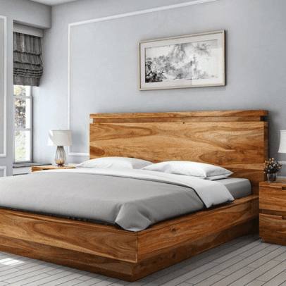 Sheesham Wood King Bed with Box Storage