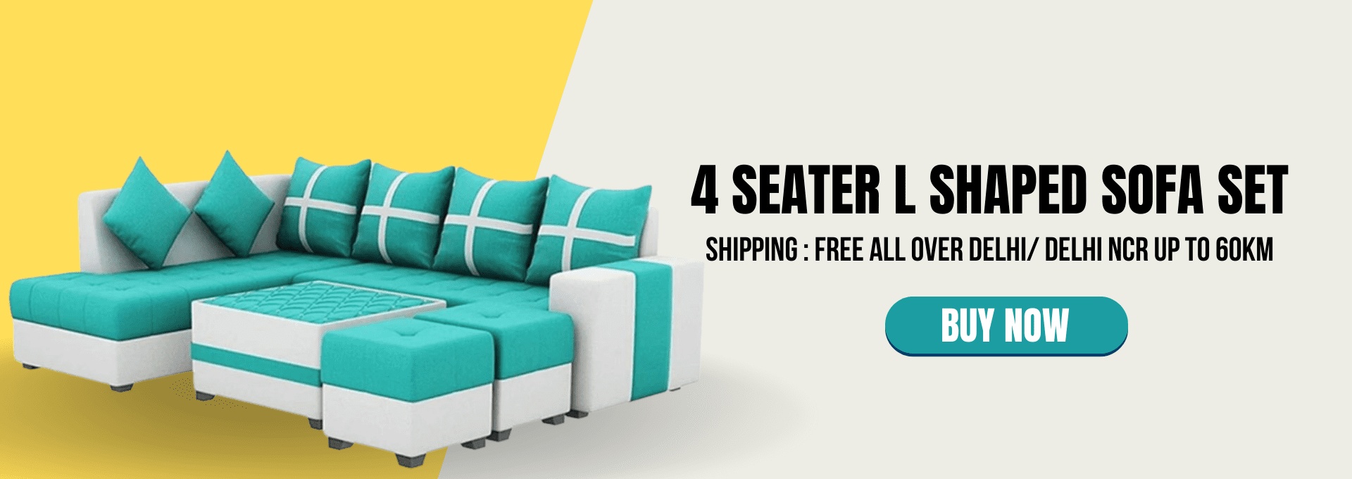 4 Seater L Shaped Sofa Set