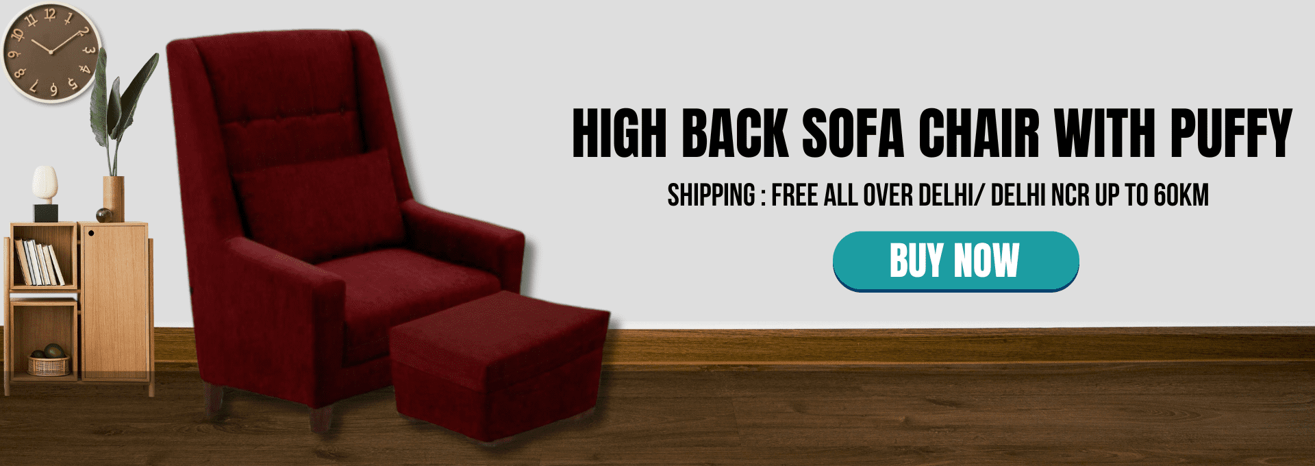 High Back Sofa Chair with Puffy